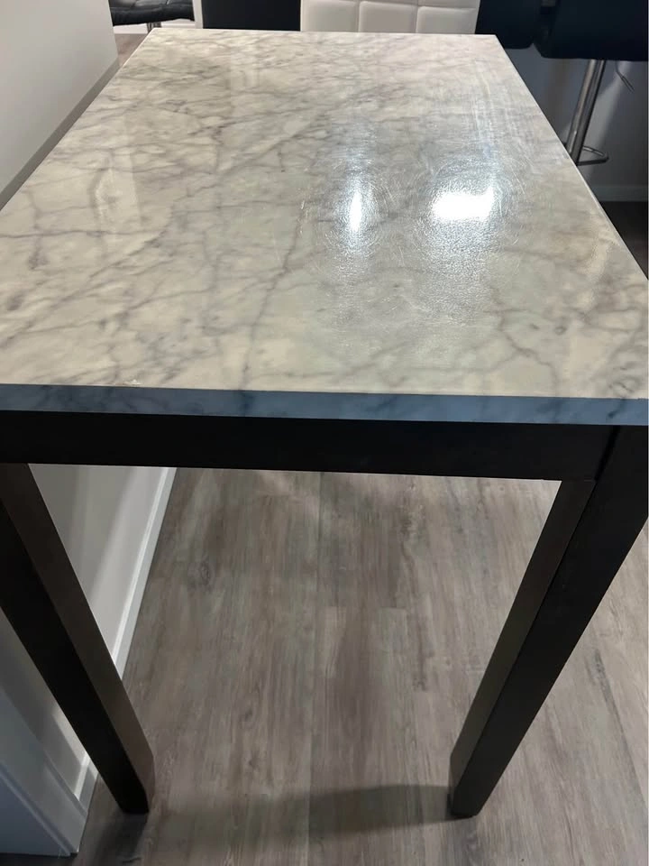 Faux marble bar table with chairs - photo 4