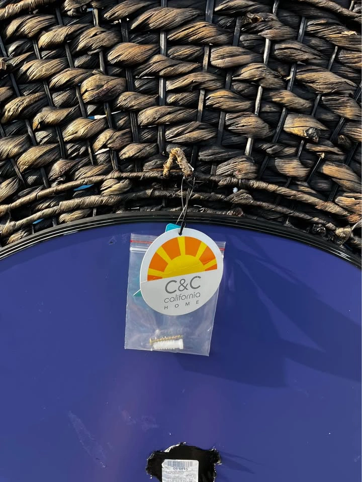 3F’11 Large Round Jute Rope Mirror - photo 5
