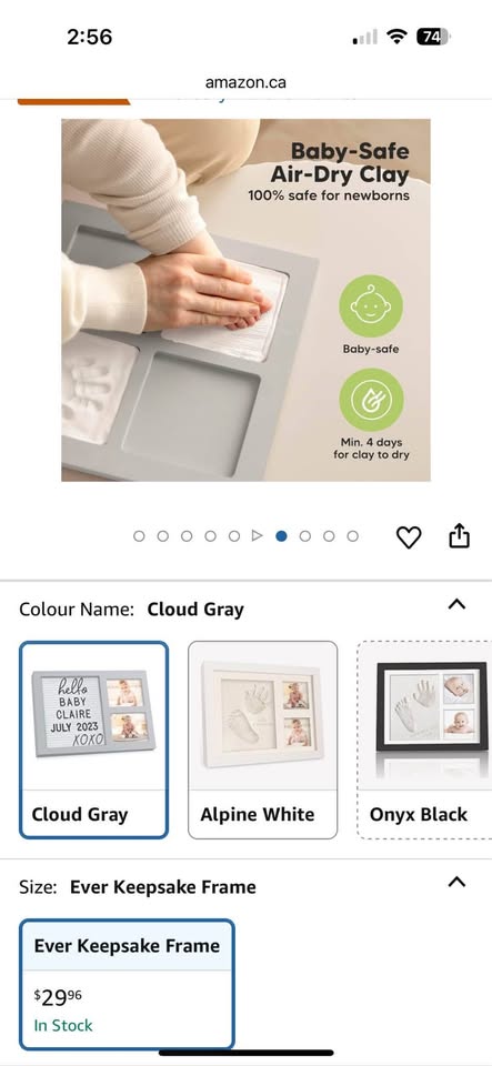 Baby handprint & footprint keepsake frame - photo 3