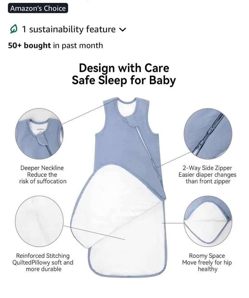 Bamboo Baby Sleep Sack 0–6M | Ultra Soft | 0.5 TOG - photo 4