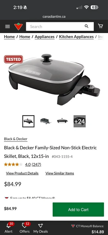 Black & Decker Family-Sized Non-stick electric skillet