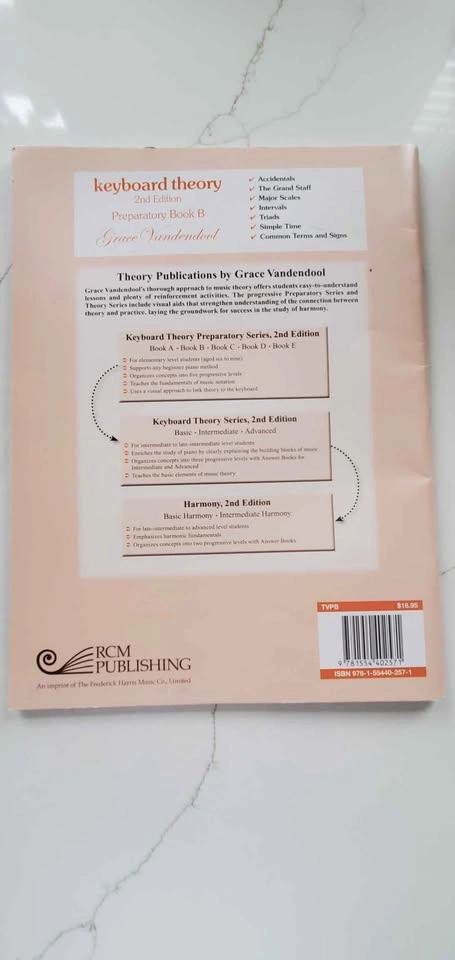 Grace Vandendool Keyboard Theory Preparatory Book B 2nd Edition - photo 2