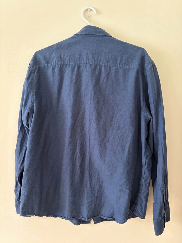 H&M Men’s Blue Button-Down Shirt - Double Chest Pockets - photo 2