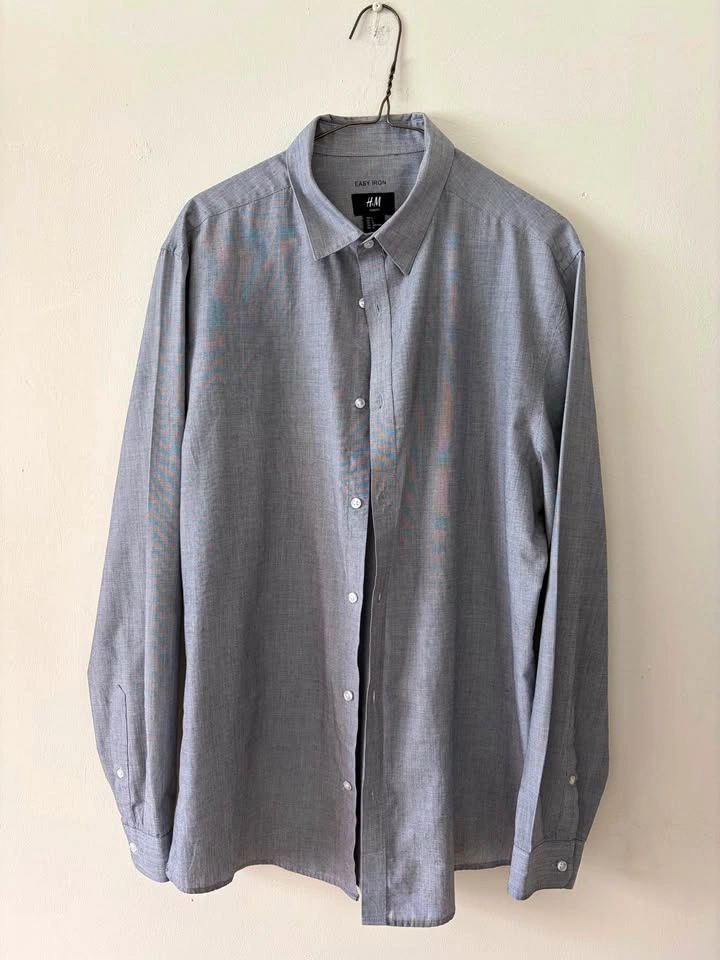 Grey Slim Fit Easy Iron Dress Shirt