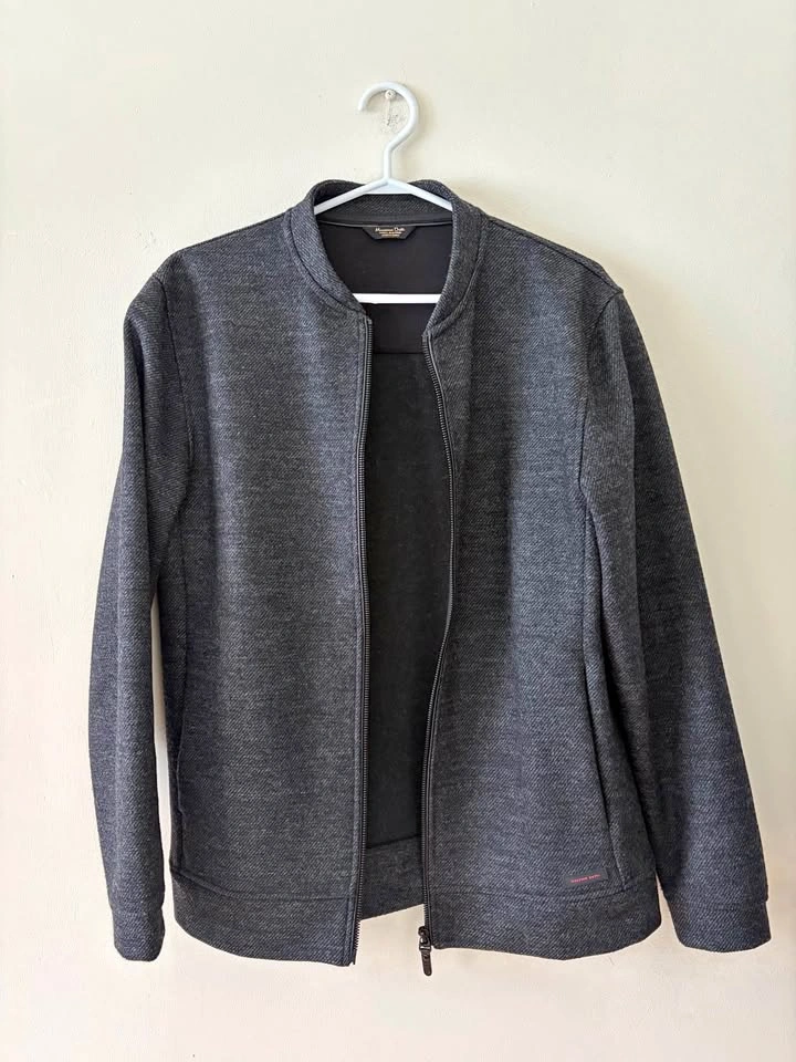 Massimo Dutti Full-Zip Knit Bomber Jacket