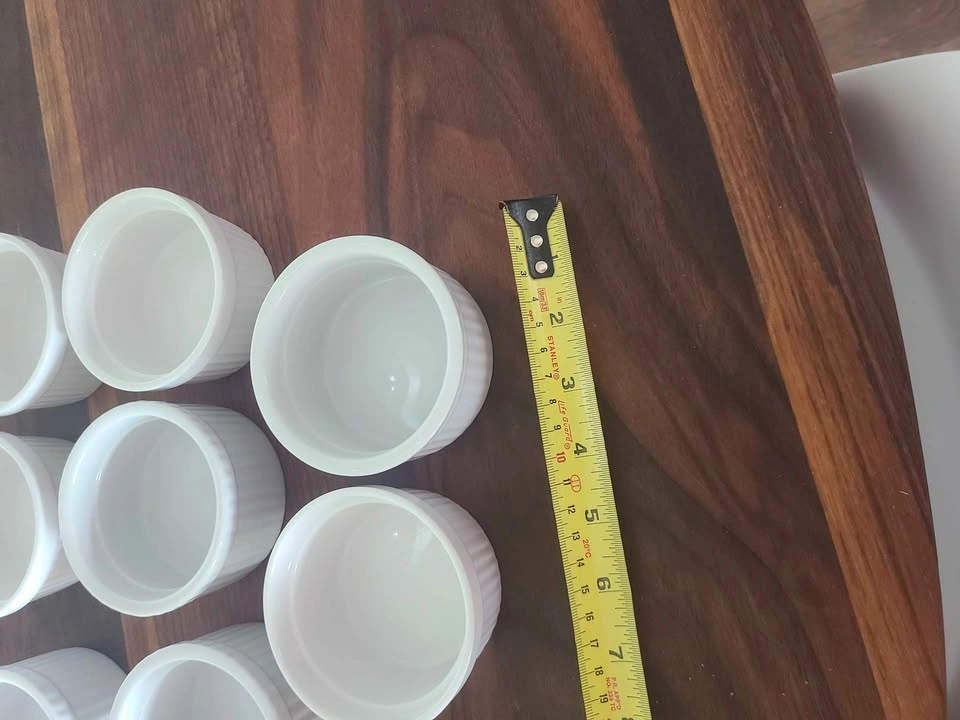 Set of 8 White Ceramic Ramekins - photo 4
