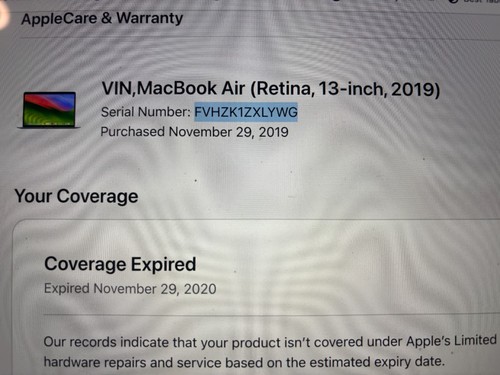 2019 Apple MacBook Air 13.3" i5 8GB 128GB SSD For Parts - photo 2