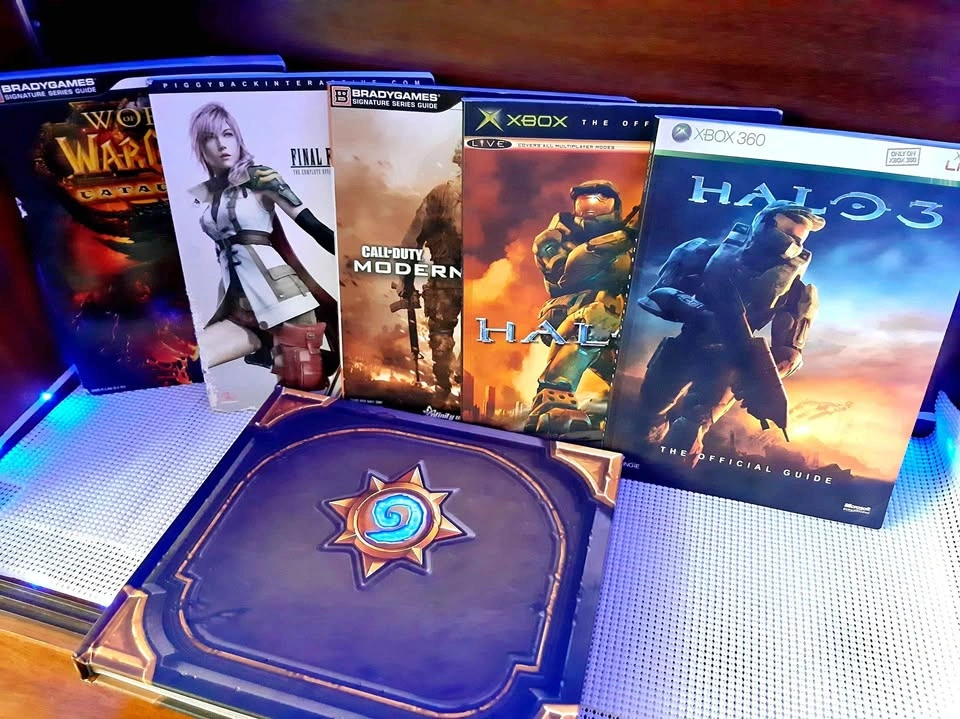 Old school gaming strategy guides and art book