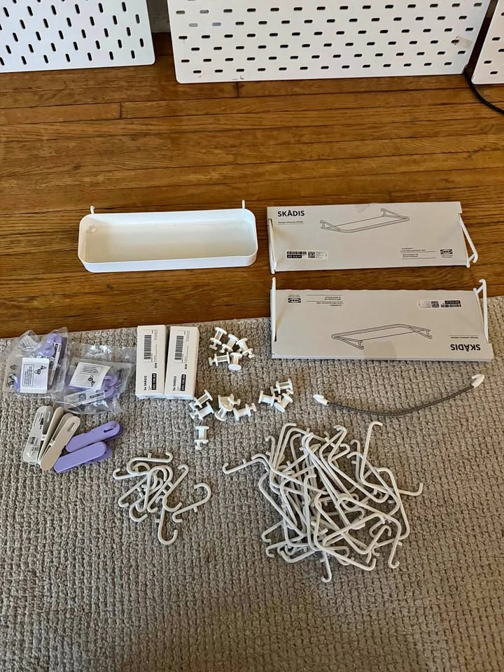 4 IKEA Skadis pegboard with accessories
