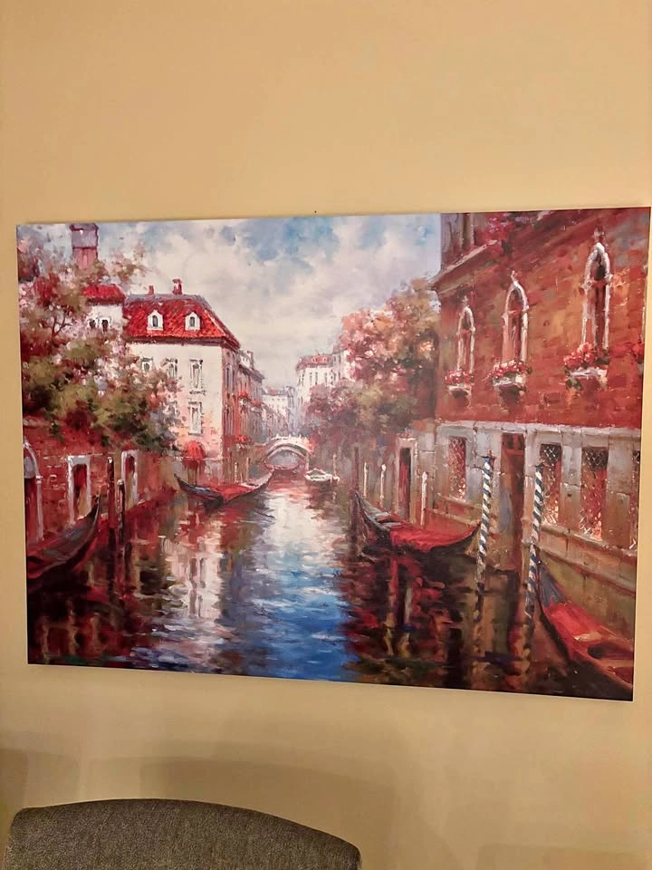 Large Venice Canal Canvas Wall Art