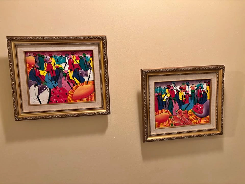 Set of 2 Framed Colourful Decorative Wall Art