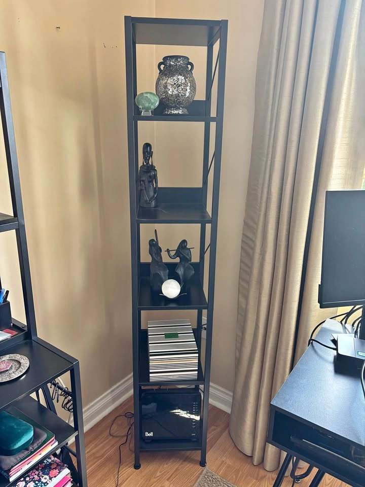 Modern Black 5-Tier Display Bookcase / Shelving Unit