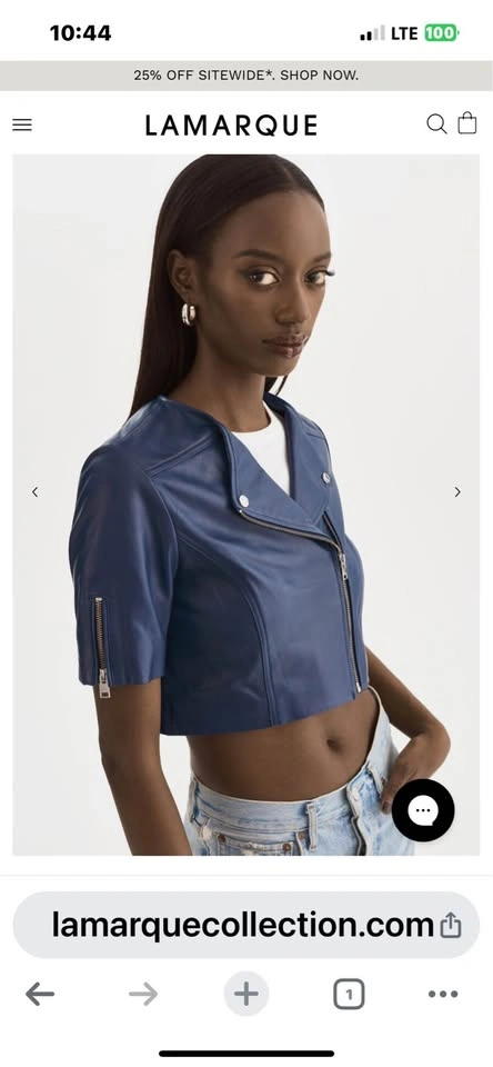 Cropped Leather jacket by Lamarque - photo 3