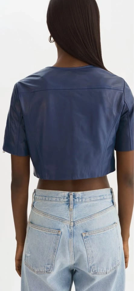 Cropped Leather jacket by Lamarque - photo 5