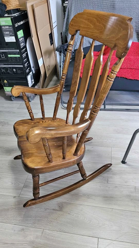 solid wood Windsor-style rocking chair
