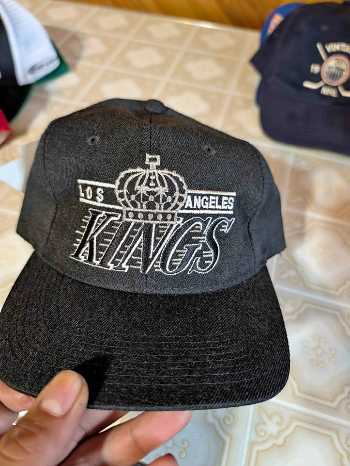 Vintage 90s LA Kings Snapback Hat - Cardinal Cap Deadstock NWT