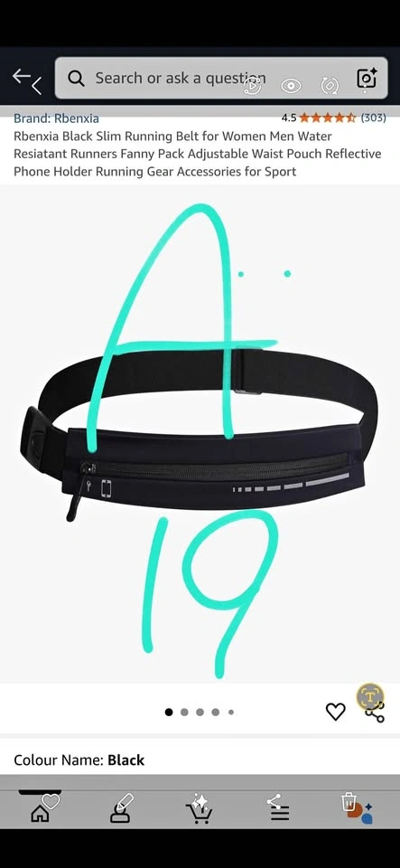 Rbenxia Slim Running Belt - Water Resistant Fanny Pack