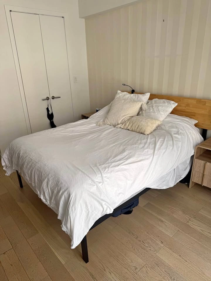 Queen wood bed frame