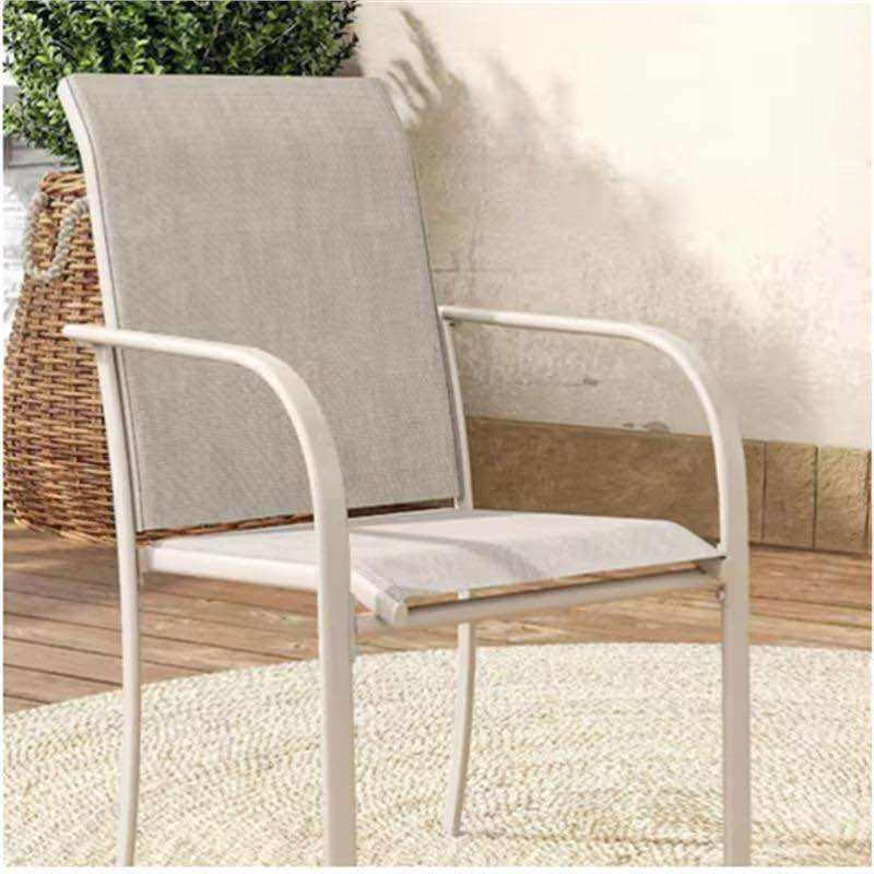 6 Beige Outdoor Patio Dining Chairs with Armrests – Brand New Op - photo 5