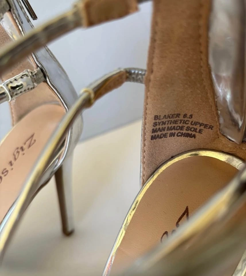 Silver/Metallic Strappy Heels - photo 2