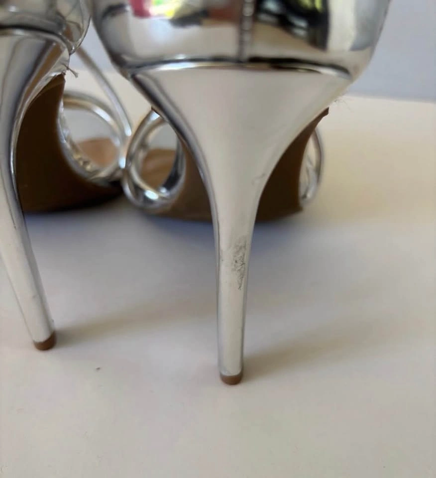 Silver/Metallic Strappy Heels - photo 4