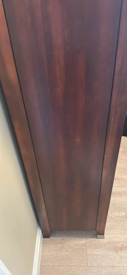 Bow-Front Dark Wood Tall Chest of Drawers - photo 2