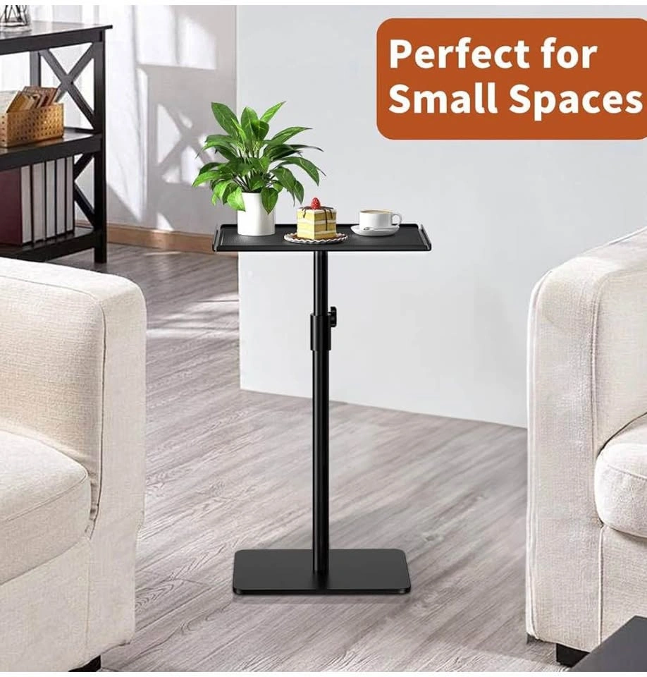 Brand New Adjustable Height Black Metal Side Table - photo 3