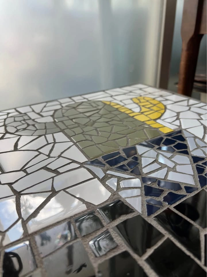 Mid-Mod Mosaic Accent Table + Discontinued IKEA NESNA Stand - photo 3