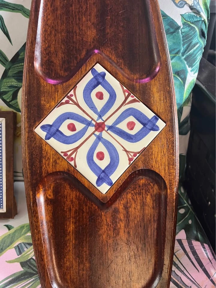 Vintage 1960s Mid-Century Hostess Set – Tray & Trivet - photo 2