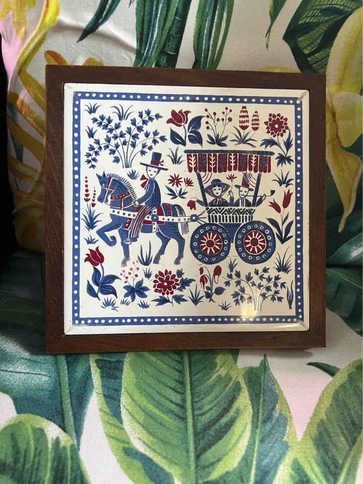 Vintage 1960s Mid-Century Hostess Set – Tray & Trivet - photo 3