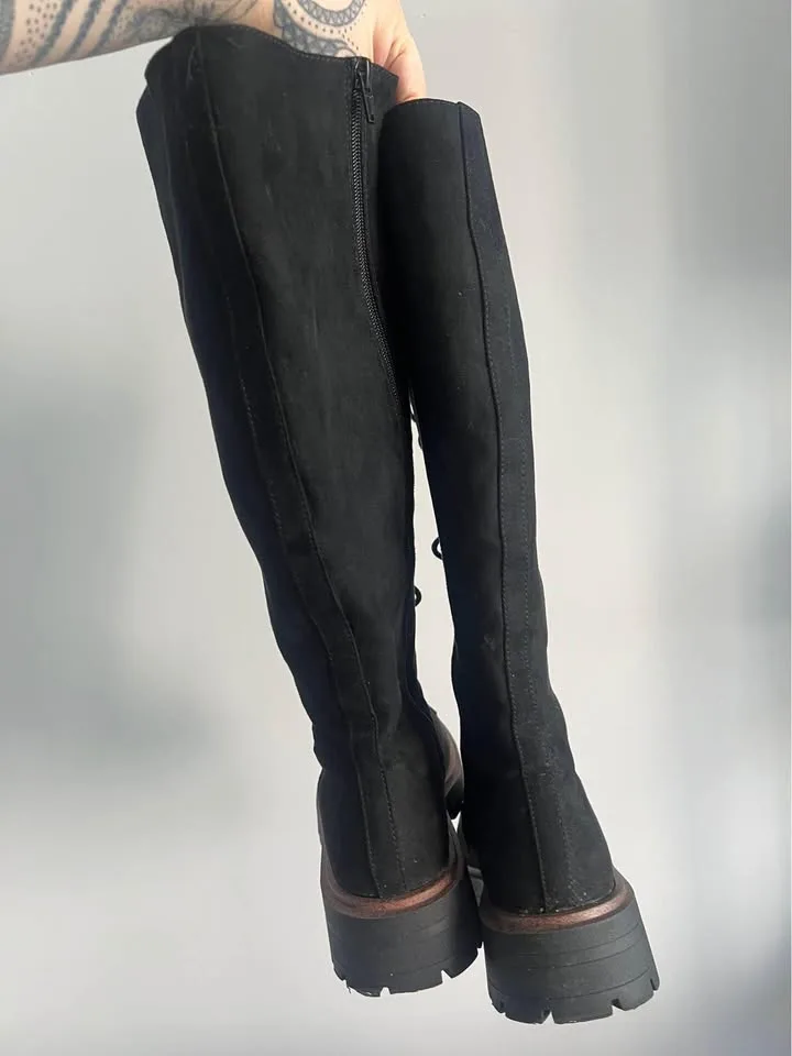 ASOS Knee High Biker Boots Y2K image indicator(2)