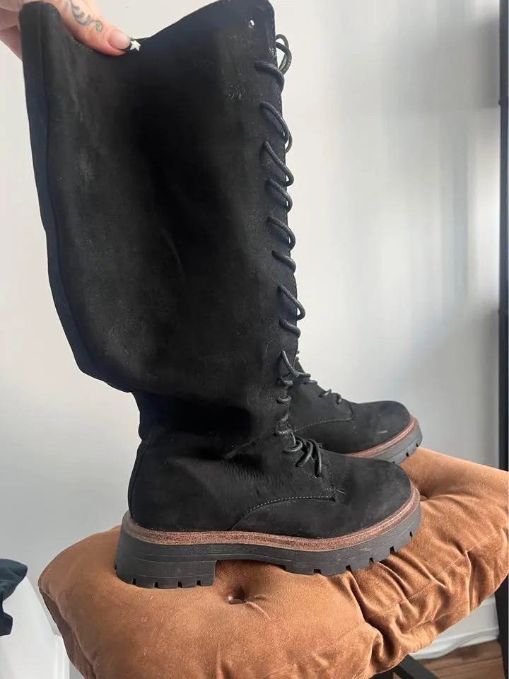 ASOS Knee High Biker Boots Y2K image indicator(3)