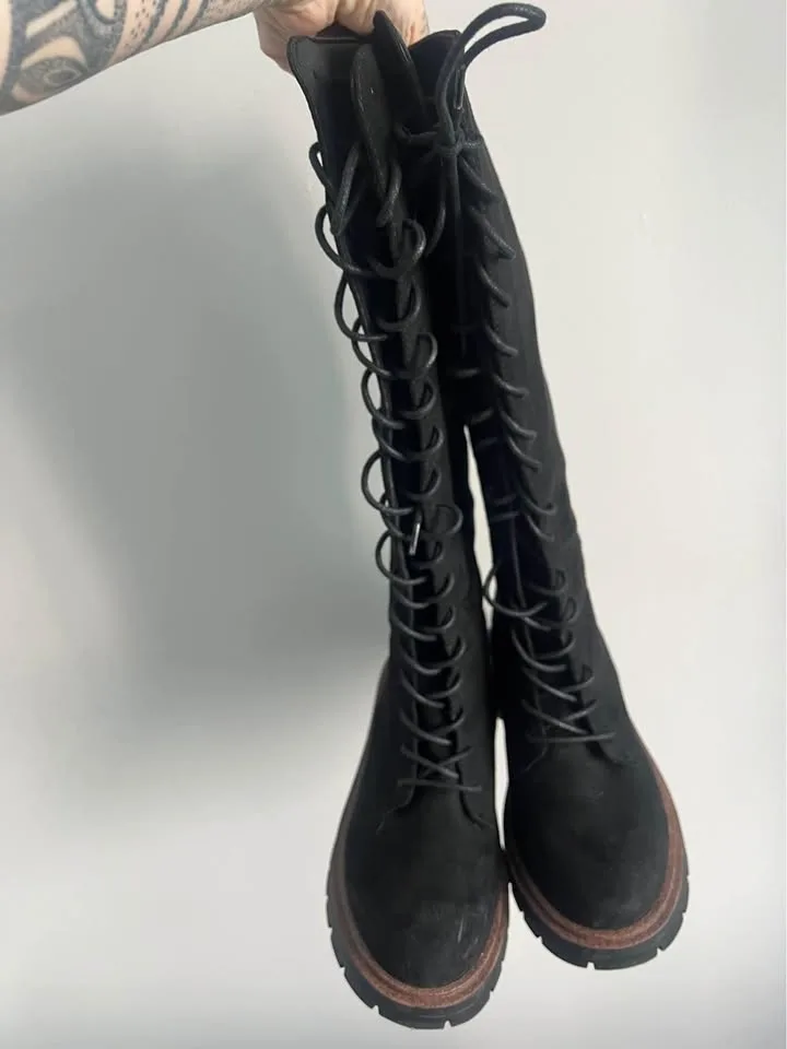 ASOS Knee High Biker Boots Y2K image indicator(4)