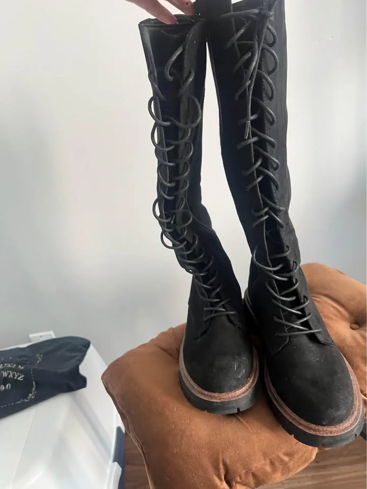 ASOS Knee High Biker Boots Y2K image indicator(5)