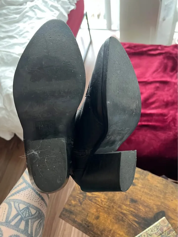 Vintage leather cowboy boots western biker Musse & Cloud size 8W image indicator(6)