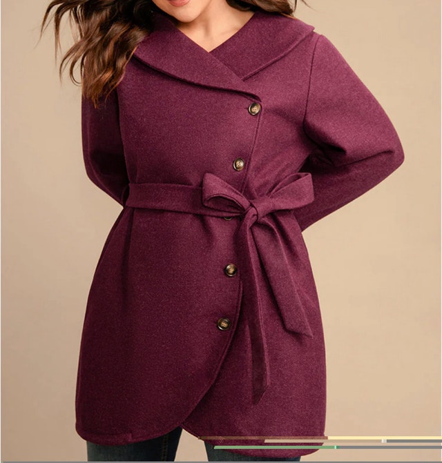 Plus size winter Coat Burgundy! 14-16 - photo 3