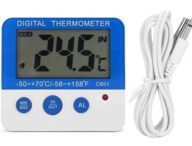 INDOOR OUTDOOR LARGE LCD DISPLAY MINI ALARM THERMOMETER