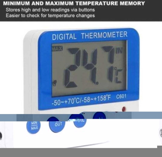 INDOOR OUTDOOR LARGE LCD DISPLAY MINI ALARM THERMOMETER - photo 3