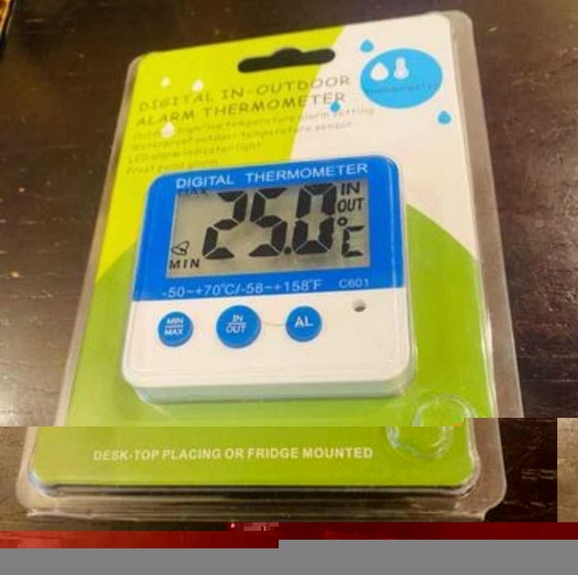 INDOOR OUTDOOR LARGE LCD DISPLAY MINI ALARM THERMOMETER - photo 4