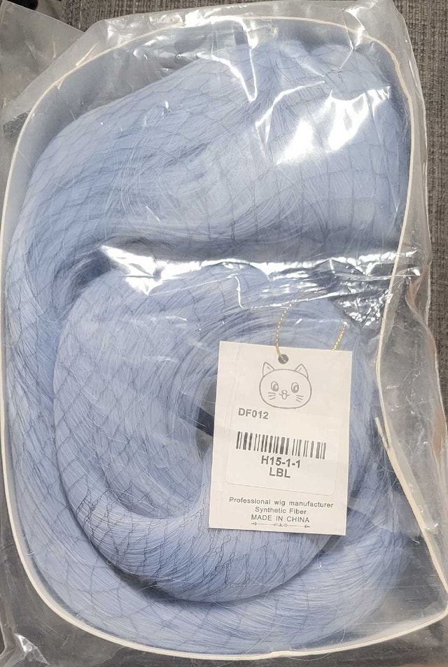 Professional Synthetic Fibre Wig, Light Blue - photo 3