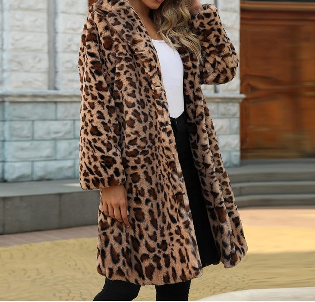 Leopard Print Fleece Coat-Size XL - photo 2