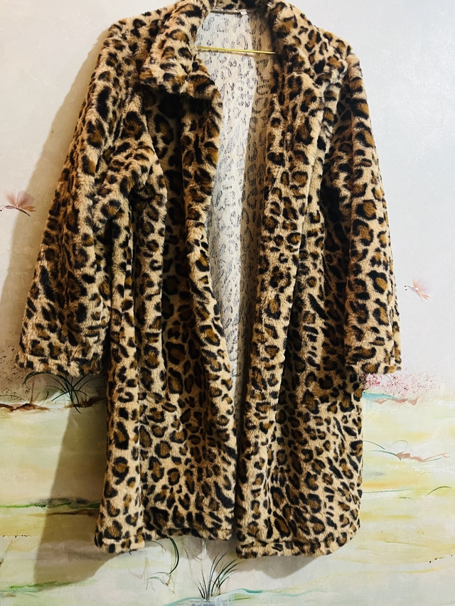 Leopard Print Fleece Coat-Size XL - photo 3