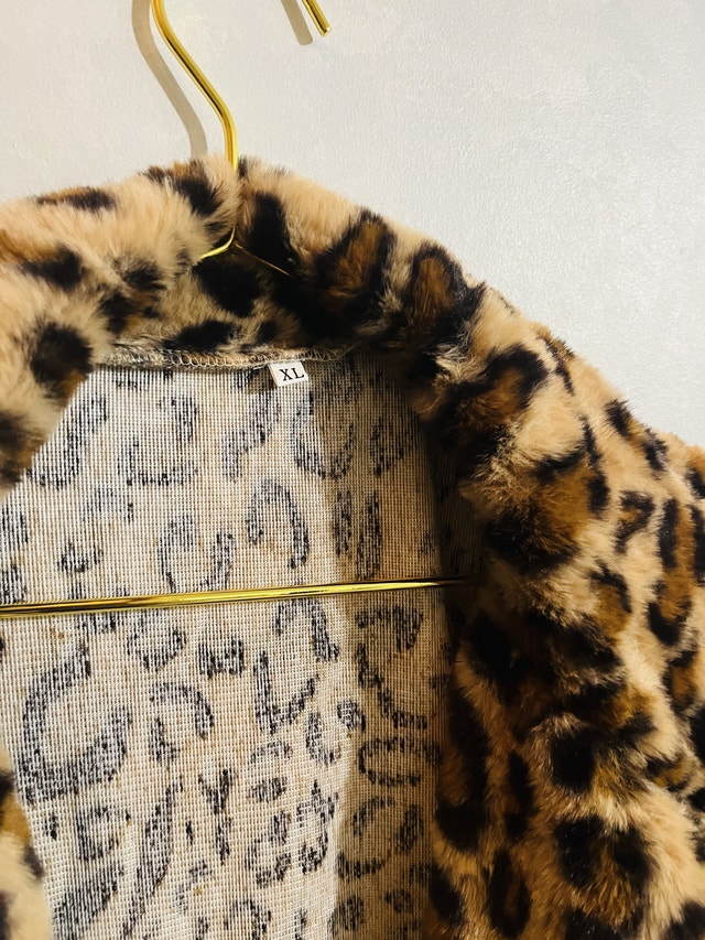 Leopard Print Fleece Coat-Size XL - photo 4