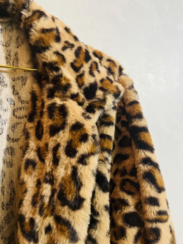 Leopard Print Fleece Coat-Size XL - photo 5