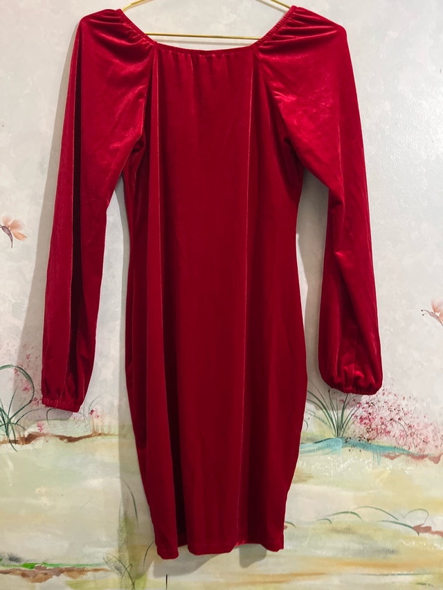PatPat Red Velvet Dress-Size S - photo 3