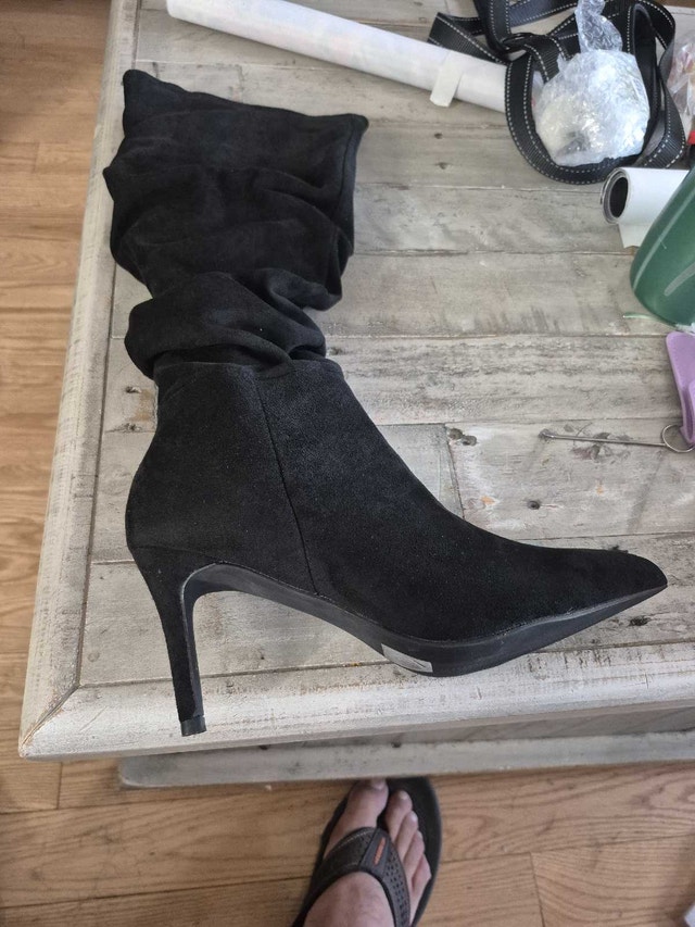 Black Heeled Boots - Size 8