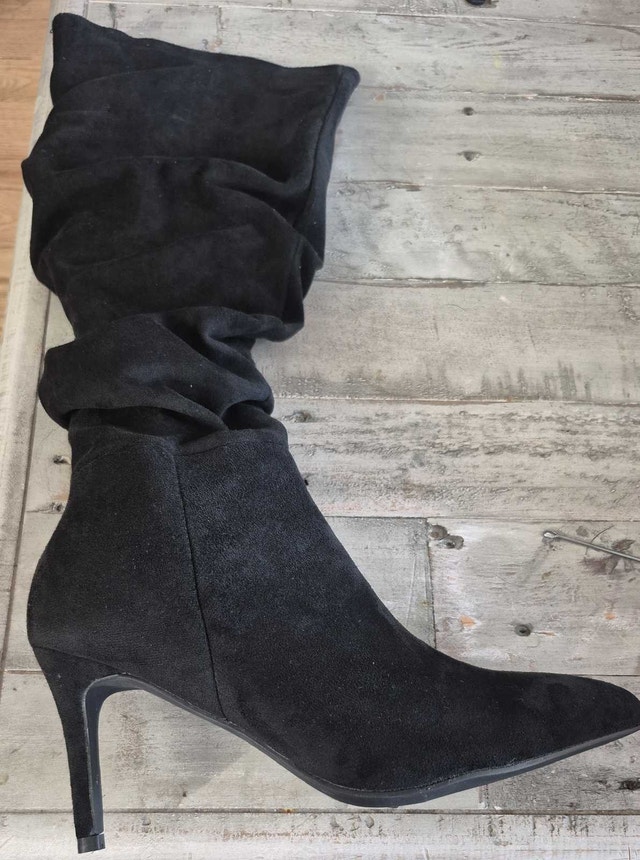 Black Heeled Boots - Size 8 - photo 2