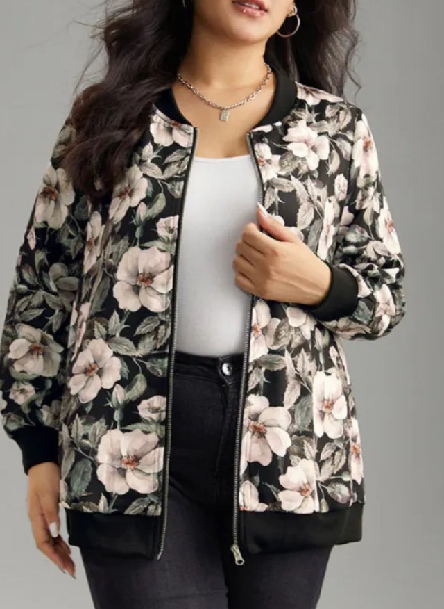 Bloomchic Bomber-Floral Jacket-Size 26(2XL)