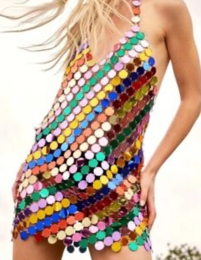 Sequin Halter Dress! L