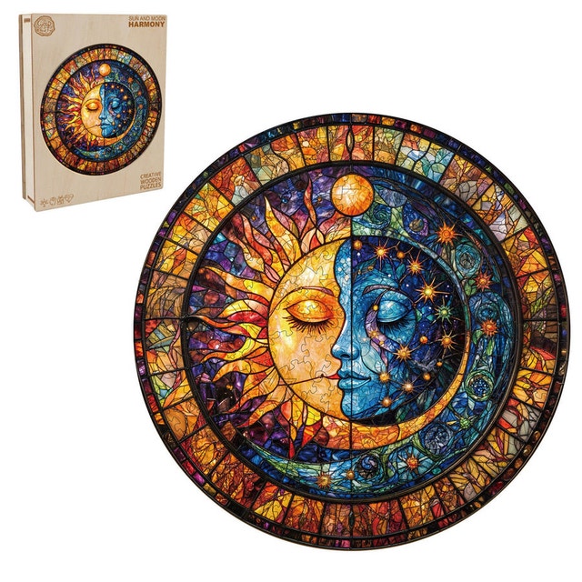 Sun and Moon Harmony Wooden Puzzle: Size XL - photo 2